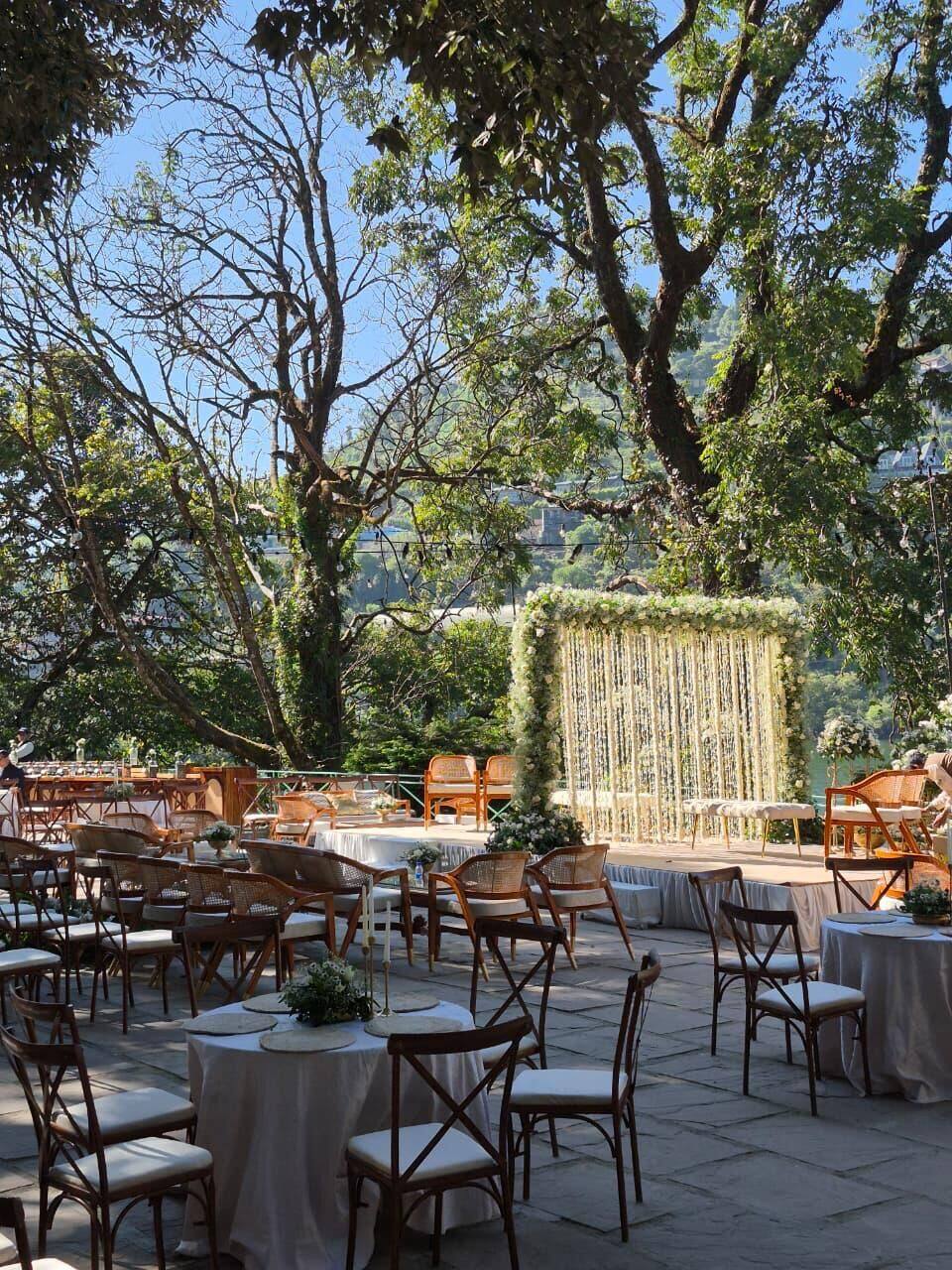 Destination wedding in Jim Corbett - forest hillside ceremony