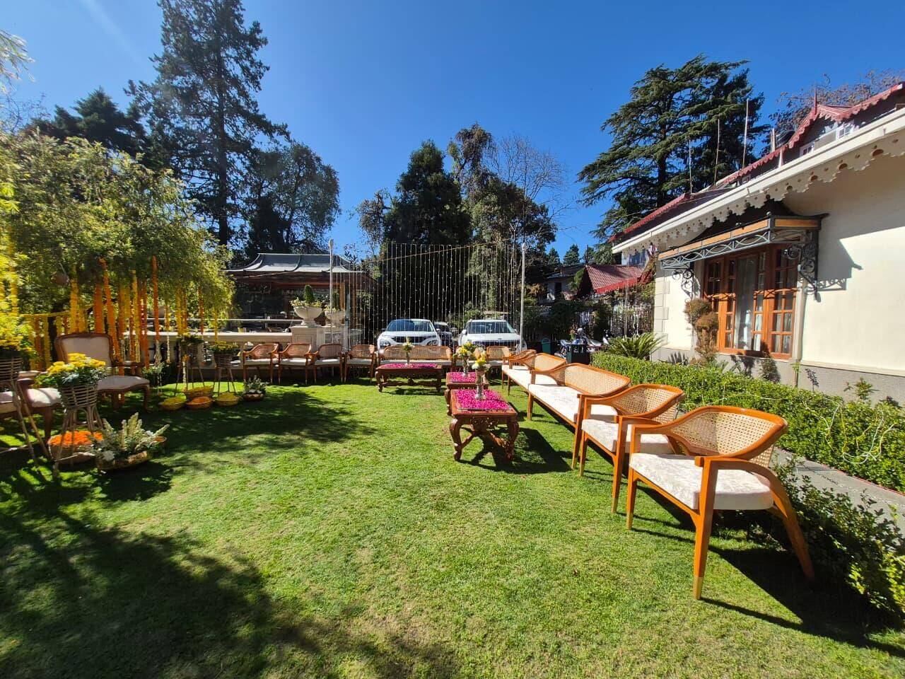 Saraswati Evender planners reviewing a wedding setup in Uttarakhand